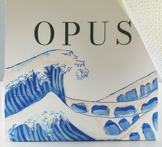 Opus Bag: Great Wave Painted Bag